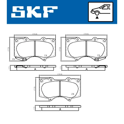 Abbildung von SKF VKBP 80135 A Bremsbelagsatz mit akustischer Verschleißwarnung TOYOTA: HILUX 3 Pritsche/Fahrgestell (KUN1, TGN3, TGN2, TGN1,