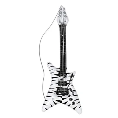 Abbildung von Widdmann Kostüm Aufblasbare Gitarre Zebramuster, Witziges Kostümzubehör für echte Rocker