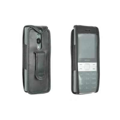 Abbildung von caseroxx Ledertasche mit Gürtelclip kompatibel Nokia 150 (2023) aus Echtleder, Tasche und Sichtfenster in schwarz