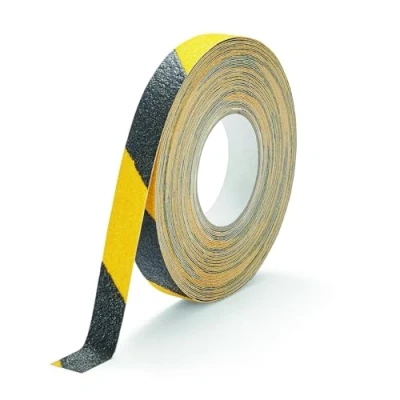 Abbildung von Durable Antirutschband grob DURALINE GRIP+ color, 25 mm x 15 m, zur Sicherung von Treppen, Rampen etc., gelb/schwarz, 1095130