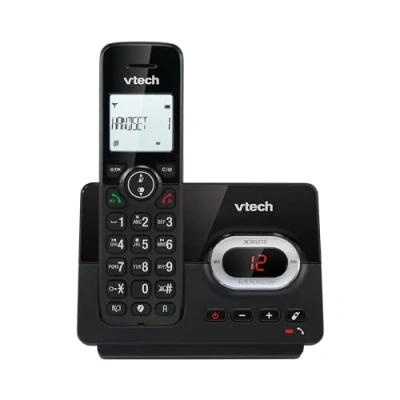 Abbildung von VTech CS2050 schnurloses Telefon mit Anrufbeantworter, Eco+ Modus, Seniorentelefon, Telefon, Anrufsperre, Freisprechfunktion, große Tasten, 1 zeilige Anzeige, Schwarz