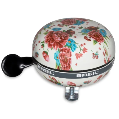Abbildung von Fahrradklingel Basil Bloom Ø80mm Weiß Mit Blumen