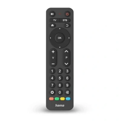 Abbildung von Hama Universal Fernbedienung TV, Infrarot, für 2 Geräte, große Tasten, lernfähig
