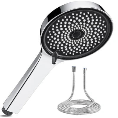 Abbildung von Magichome Duschkopf mit Schlauch, 59&quot; Schlauch Duschkopf, Hochdruck Handbrause 6 Strahlarten, Duschbrause Wassersparend Groß Sparduschkopf Druckerhöhend