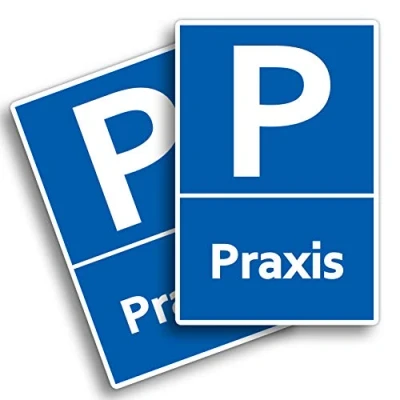 Abbildung von 2 Stück XXL Praxis Parkplatzschild 30 x 40cm Schild aus stabiler PVC Hartschaumplatte 5mm mit UV Schutz von STROBO