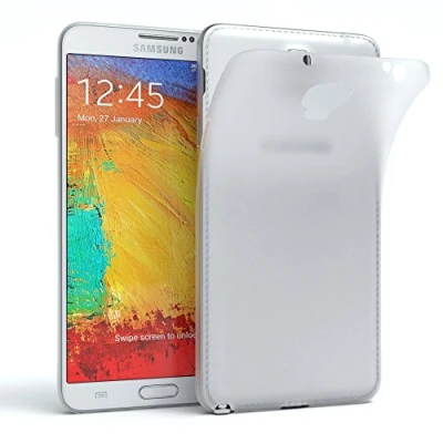 Abbildung von EAZY CASE Hülle kompatibel mit Samsung Galaxy Note 3 Neo Schutzhülle Silikon, matt &amp; Ultra dünn, Slimcover, Handyhülle, Hülle/Soft Case, Silikonhülle, Backcover, Transparent