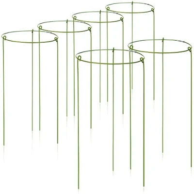 Abbildung von com four® 6X Blumen und Staudenhalter 28cm Strauchstütze rund Buschstütze für Blumen, Rankengewächse Stauden Ø 14 cm