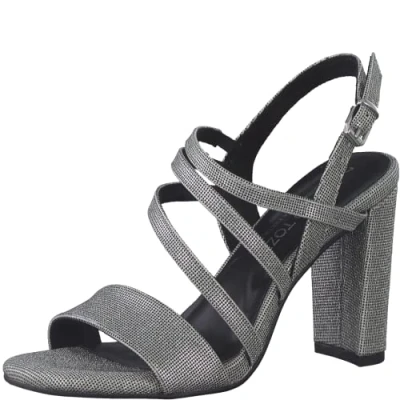 Abbildung von Marco Tozzi BY Guido Maria Kretschmer High Heel Sandalette, Damen, Größe: 39, Black/metallic Schuhe