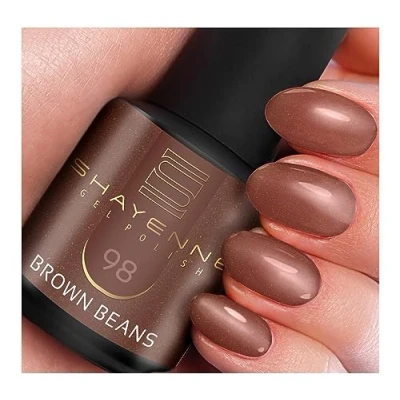 Abbildung von SHAYENNE UV Gel Nagellack 98 Brown Beans Braun mit Schimmer 15 ml Langanhaltend, Kratzfest &amp; Hochglänzend Profi Qualität LED kompatibel Perfekt für Zuhause Studio Made in Germany