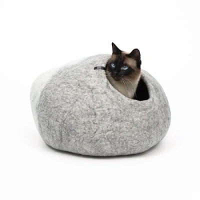 Abbildung von LucyBalu Tierbett Katzenhöhle aus Filz, Filzhöhle für Katzen, Kuschelhöhle Katzen
