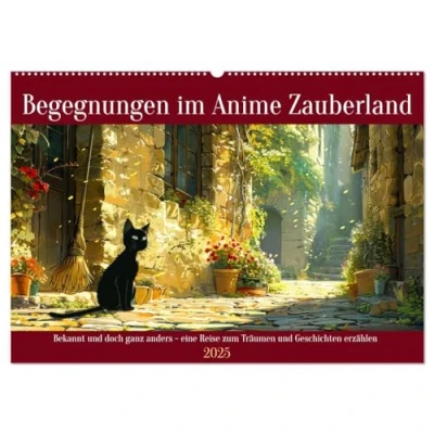 Abbildung von Begegnungen im Anime Zauberland (Wandkalender 2025 DIN A2 quer), CALVENDO Monatskalender