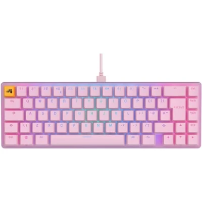 Abbildung von GLORIOUS Gaming GMMK 2 Compact (65%) Mechanisches Keyboard, Aluminiumrahmen, anpassbar, Doubleshot Kappen, Fox Schalter, tastenweise RGB, Englisch QWERTY Layout Rosa