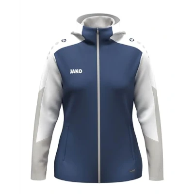 Abbildung von JAKO Damen Kapuzenjacke Dynamic, nachtblau/weiß/hellgrau, XL