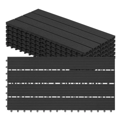 Abbildung von Woltu WPC Fliesen, 6 St., Terrassendielen Holz Optik 30x60cm, Klickfliese
