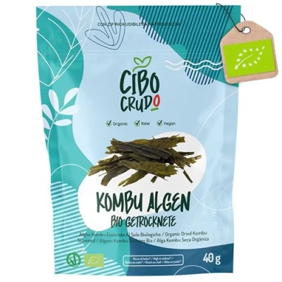 Abbildung von Bio Kombu Algen Vegan 40g. Premium Qualität Sonnengetrocknet Alge. Seetang Blätter für Dashi Brühe order Sushi. Konbu Getrocknet. Reich an Ballaststoffen und Mineralsalzen