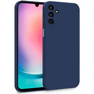 Abbildung von MyGadget Hülle für Samsung Galaxy A25 5G Zweilagige Handyhülle mit Kameraschutz Cover Innenfutter &amp; Silikon außen Dunkelblau