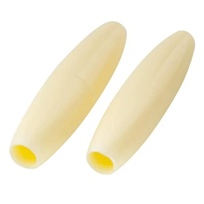 Abbildung von Musiclily Zoll Größe Kunststoff Tremolo Arm Kappe Bar Caps Tips für USA/Mexico Strat Style E Gitarre, Creme(2 Stück)