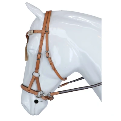 Abbildung von F.R.A. Gebisslose Trense Shango Side Pull Western Look Naturell Warmblut