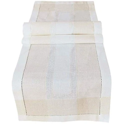 Abbildung von matches21 HOME &amp; HOBBY Tischdecke Tischläufer Leinenoptik Hohlsaum 40x140cm (1 tlg)