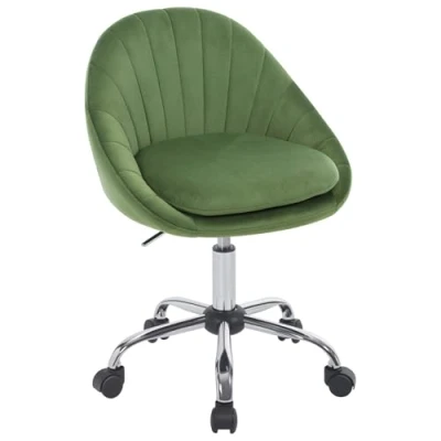 Abbildung von WOLTU Homeoffice Stuhl, Bürostuhl ergonomisch, Schminkstuhl drehbar, Drehstuhl mit Rollen, Schreibtischstuhl 150 kg belastbar, für Arbeitszimmer Schlafzimmer, Samt, Grün, BS167dgn