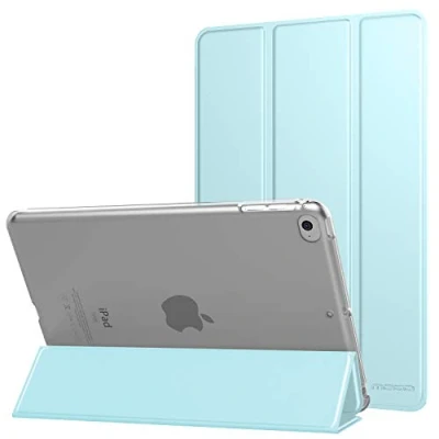 Abbildung von MoKo Schützhülle Kompatibel mit iPad Mini 5. Generation 7.9&quot; 2019/iPad 4 2015 Auto Schlaf/Aufwach Intelligente Hülle Translucent Rückseite Standfunktion Cover, Himmelblau