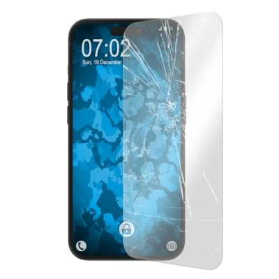 Abbildung von PhoneNatic 1er Pack Glas Folie klar kompatibel mit iPhone 15 Pro Schutzfolie für