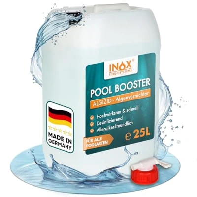 Abbildung von INOX® Effektiver Pool Booster 25L Algenvernichter Flüssiges Algizid für Desinfizierendes Reinigungsmittel gegen Algen Hochwirksames flüssig
