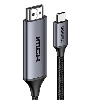 Abbildung von UGREEN USB C auf HDMI 2.1 Kable 8K@60Hz 4K@240Hz Type Ultra High Speed Kabel HDR HDCP 2.3 Thunderbolt 4/3 Kompatible with iPhone 15 MacBook Pro/Air, iPad Pro, Galaxy S23, Steam Deck (3M)