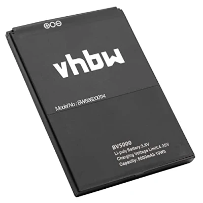 Abbildung von vhbw Akku kompatibel mit Blackview BV5000 Handy Smartphone Telefon (5000mAh, 3,8V, Li Polymer)