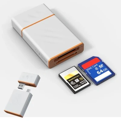 Abbildung von CFexpress Typ A Kartenleser SD3.0 Card Reader 10Gbit/s USB 3.2 Gen 2 Adapter Dual Slot Lesegerät A/C für A/SD/SDXC/SDHC Windows/Mac/Linux/Android