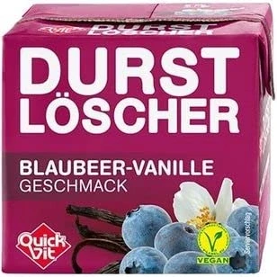 Abbildung von 24 Packungen a 500ml Durstlöscher Blaubeer Vanille Geschmack mit Strohhalm