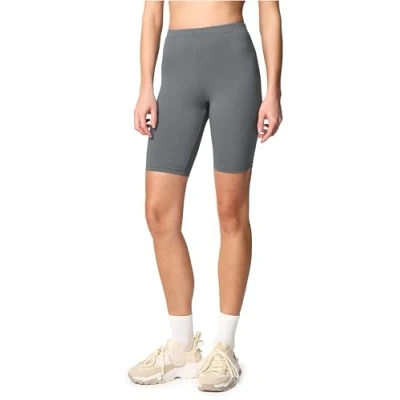 Abbildung von Merry Style Damen Sport Leggings kurz Sportleggings Radlerhose Sporthose aus Baumwolle MS10 200 (Grau, S)