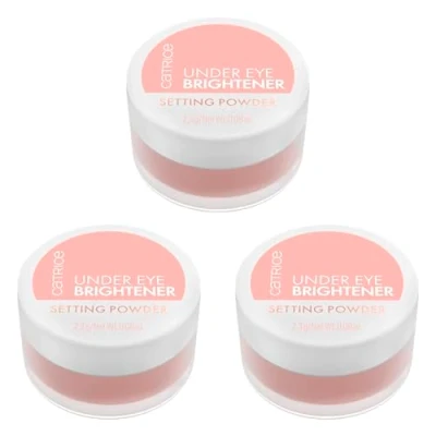 Abbildung von Catrice Under Eye Brightener Setting Powder, Puder, Nr. 010, Nude, aufhellend, sofortiges Ergebnis, weichzeichnend, natürlich, vegan, ohne Parfüm, Alkohol, Parabene, 3er Pack (3x2.3g)