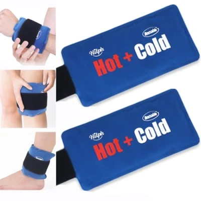 Abbildung von Hilph Gel Kühlakkus Kühlpads für Verletzungen mit Klettverschluss, Kalt &amp; Warm Kompresse Eisbeutel Kühlkompresse Kühlpacks coolpack Handgelenk, Arm, Knie, Knöchel, Hals, Ellbogen 2 Stück
