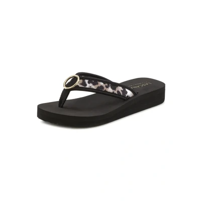 Abbildung von Lascana Strand Pantolette flach, Damen, Größe: 43, Schwarz leo Schuhe