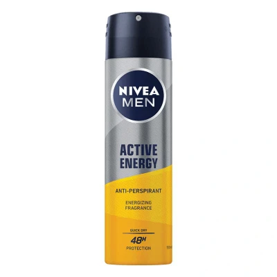 Abbildung von NIVEA Deo Men Spray Active Energy 150ml Reliable Zinc Complex Provides Long lasting Protection, Ensuring Dermatologically Approved Compatibility, With 72h Protection Without Ethyl Alcohol (Pack of 6)