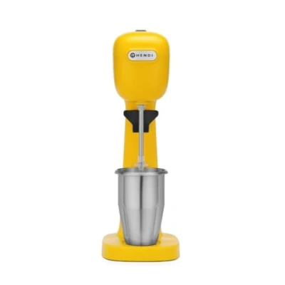 Abbildung von HENDI Milchshake Maker, Drink mixer, Frappés, Getränkemixer, Inkl. 2 Mixbechers (Edelstahl und Polykarbonat) &amp; Sätzen zu je Rührwerken, 230V/400W, 170x196x(H)490mm, Gelb