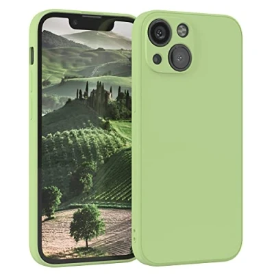 Abbildung von EAZY Case Silikonhülle für iPhone 13 Mini Hülle Silikon Grün weich stoßfeste Handyhülle Schutzhülle mit Kameraschutz Dünn Premium Schutz Cover TPU Phone Bumper in Pastellgrün