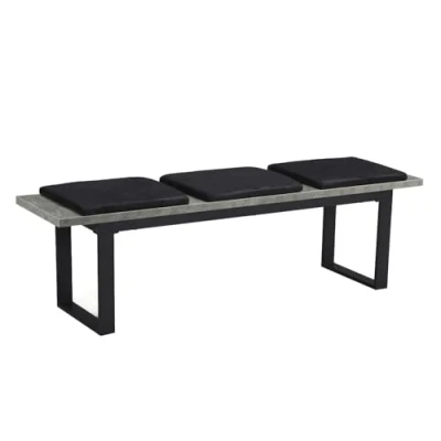 Abbildung von DUBI Möbel Sitzbank LEA Esszimmerbank 160 cm mit Sitzauflagen gepolstert Holzbank für Esszimmer, Flur, Garderobe Metallgestell Industrial modern Design Beton Optik, 11301 BETO