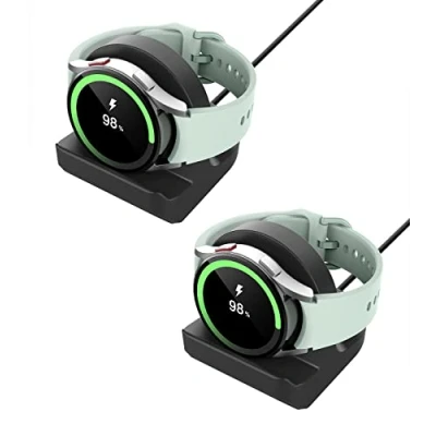 Abbildung von MoKo 2 Stücke Ladestation Ständer Kompatibel mit Samsung Galaxy Watch Ultra/Watch 7/FE/6/5 40mm 44mm/Watch 6 Classic 43mm 47mm/Watch 5 Pro 45mm, Silikon Ladegerät Halterung Anti Rutsch Basis, S