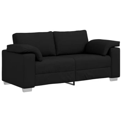 Abbildung von vidaXL 2.5 Sitzer modernes Sofa für Wohnzimmer Schwarz mit gepolsterter Sitzgelegenheit Elegantes, komfortabl es Design drinnen, Stabiler Metall und Holzrahmen, pflegeleicht