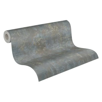 Abbildung von living walls Vliestapete &quot;Stories of Life Vintage Tapete Metallic Braun Blau Gold&quot;, metallic, glänzende für Wohnzimmer