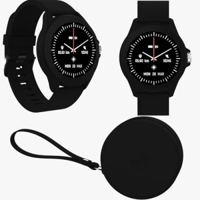 Abbildung von FOREVER Colorum CW 300 Schwarz Smartwatch Wasserdicht IP68 Pulsuhr mit Schrittzähler Schlaftracker Kalorienzähler Lange Akkulaufzeit Android/iOS Sportuhr Damen Herren Unisex Stilvolles Design