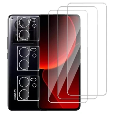 Abbildung von Dlxiks 3+3 Stück, Schutzfolie für Xiaomi 13T/ 13T Pro, 9H Härte Folie Panzer Schutz Glas, Ultrabeständig,Anti Kratzen Hohe Klar Displayschutzfolie Pro
