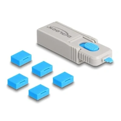 Abbildung von Delock USB Port Blocker Set für Typ A Buchse 5 Stück + Verschlusswerkzeug