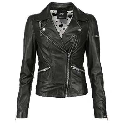 Abbildung von Maze MIT Hemdkragen Lederjacke, Damen, Größe: Medium, Black