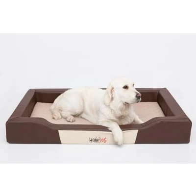 Abbildung von Bjird Tierbett Hundebett Charly aus Kunstleder, Bezug abnehbar und waschbar, Hundesofa für kleie grosse Hunde, Größe: S,M,L(XL)