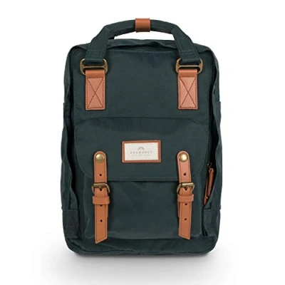 Abbildung von Doughnut MACAROON Rucksack Unisex 16L mit Laptopfach I Studenten funktionell &amp; handgefertigt ideal als Reise oder leichter City Daypack (Dunkelgrün, Grün)