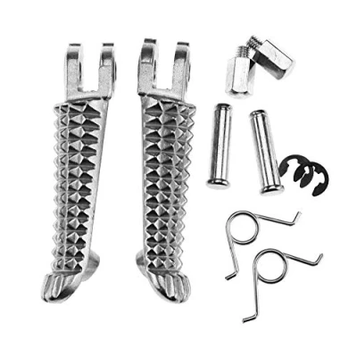 Abbildung von eMagTech Motorrad Fußstützen 10cm Fußrasten Rückseite Stützung Fußrastenfußrasten Fussstuetze, Aluminium