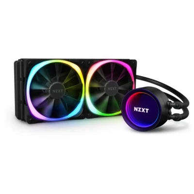 Abbildung von NZXT Kraken X53 RGB 240 mm RL KRX53 R1 AIO CPU Wasserkühlung Rotierbares Infinity Spiegeldesign Steuerbar über CAM Anschluss Aer 2 120 Lüfter (2 enthalten) Schwarz,Desktop